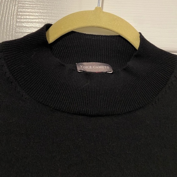 NWT Vince Camuto Size S Black Swiss Dot Long Sleeve Mock Neck Knit Sweater - Picture 5 of 14